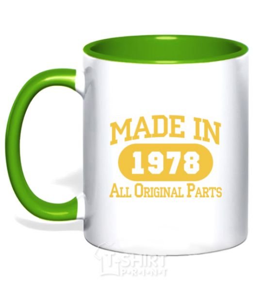 Mug with a colored handle Made in 1978 All Original Parts kelly-green фото