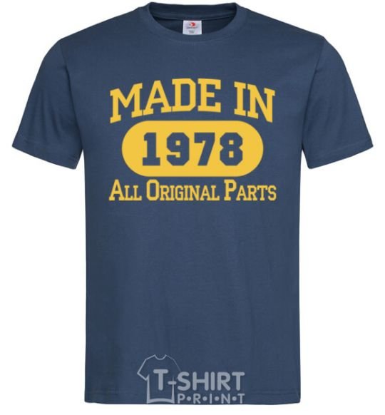 Men's T-Shirt Made in 1978 All Original Parts navy-blue фото