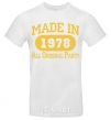 Men's T-Shirt Made in 1978 All Original Parts White фото