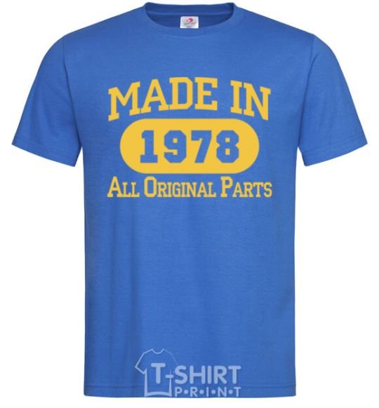 Men's T-Shirt Made in 1978 All Original Parts royal-blue фото