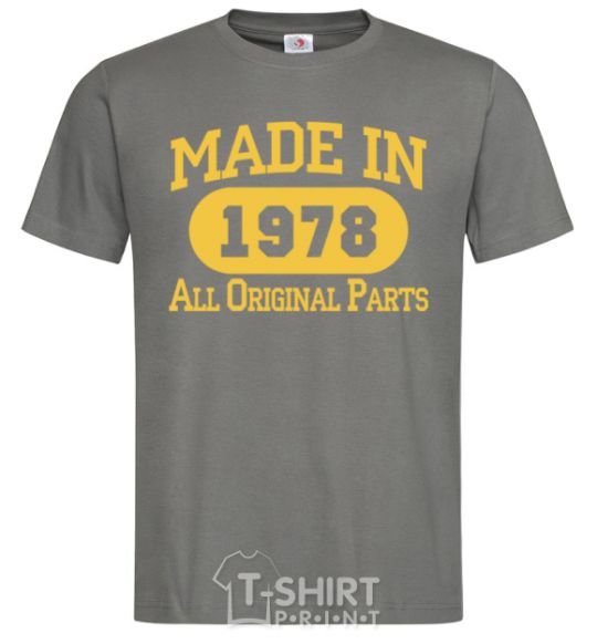 Men's T-Shirt Made in 1978 All Original Parts dark-grey фото