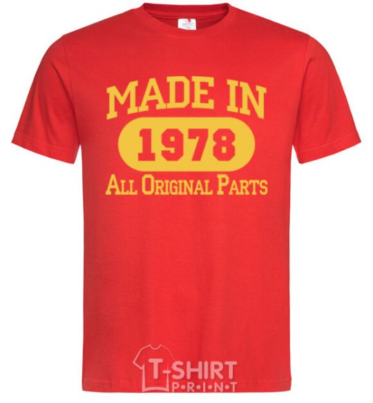 Men's T-Shirt Made in 1978 All Original Parts red фото