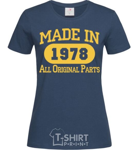 Women's T-shirt Made in 1978 All Original Parts navy-blue фото