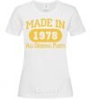 Women's T-shirt Made in 1978 All Original Parts White фото