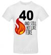 Мужская футболка 40 and still hot like fire Белый фото