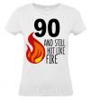 Women's T-shirt 90 and still hot like fire White фото