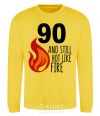 Sweatshirt 90 and still hot like fire yellow фото