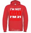 Men`s hoodie I'm not 60 i'm 21 with 39 years of experience bright-red фото