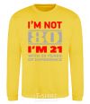 Sweatshirt I'm not 80 i'm 21 with 59 years of experience yellow фото