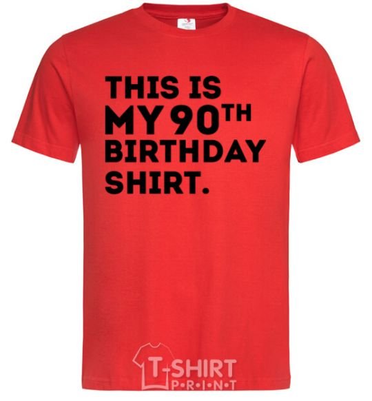 Men's T-Shirt This is my 90th birthday shirt red фото