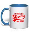 Mug with a colored handle It took me 50 years to look this good royal-blue фото