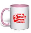 Mug with a colored handle It took me 50 years to look this good light-pink фото