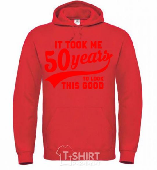 Men`s hoodie It took me 50 years to look this good bright-red фото