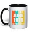 Mug with a colored handle Made in June 1978 40 years of being awesome black фото