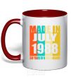 Mug with a colored handle Made in July 1988 30 years of being awesome red фото