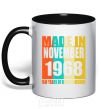 Mug with a colored handle Made in November 1968 50 years of being awesome black фото