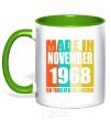 Mug with a colored handle Made in November 1968 50 years of being awesome kelly-green фото