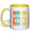 Mug with a colored handle Made in December 1968 50 years of being awesome yellow фото