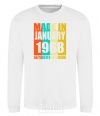 Sweatshirt Made in January 1968 50 years of being awesome White фото