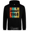 Men`s hoodie Made in January 1968 50 years of being awesome black фото