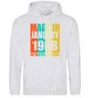 Men`s hoodie Made in January 1968 50 years of being awesome sport-grey фото