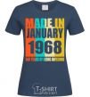 Women's T-shirt Made in January 1968 50 years of being awesome navy-blue фото