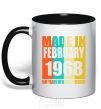 Mug with a colored handle Made in February 1968 50 years of being awesome black фото