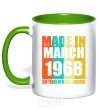 Mug with a colored handle Made in March 1968 50 years of being awesome kelly-green фото