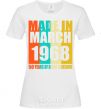 Women's T-shirt Made in March 1968 50 years of being awesome White фото