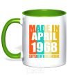 Mug with a colored handle Made in April 1968 50 years of being awesome kelly-green фото