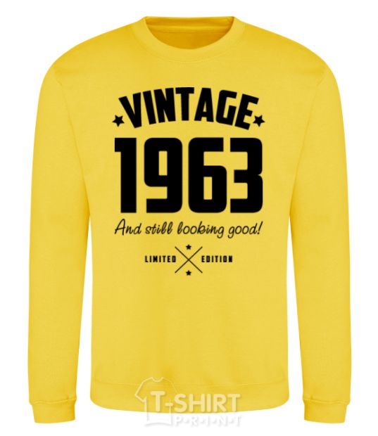 Sweatshirt Vintage 1963 and still looking good yellow фото