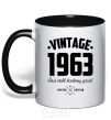 Mug with a colored handle Vintage 1963 and still looking good black фото