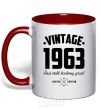 Mug with a colored handle Vintage 1963 and still looking good red фото