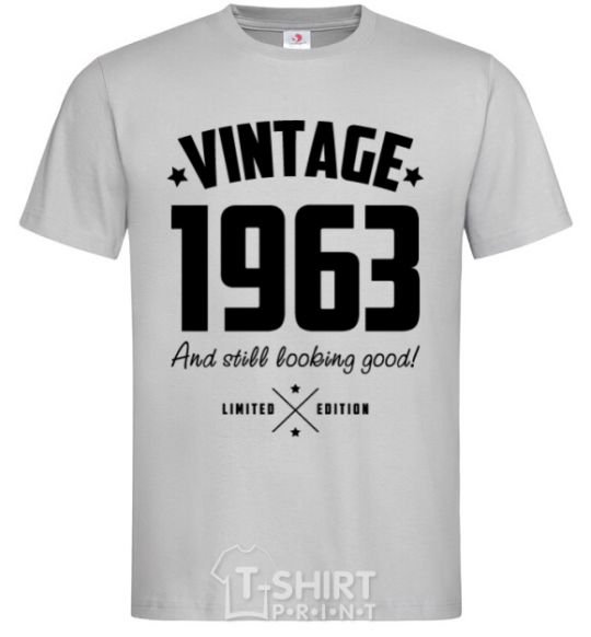 Men's T-Shirt Vintage 1963 and still looking good grey фото