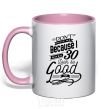 Mug with a colored handle Don't hate me because i make 30 look so good light-pink фото