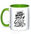 Mug with a colored handle Don't hate me because i make 54 look so good kelly-green фото