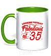 Mug with a colored handle Looking totally Fabulous at 35 kelly-green фото