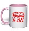 Mug with a colored handle Looking totally Fabulous at 35 light-pink фото