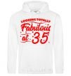 Men`s hoodie Looking totally Fabulous at 35 White фото