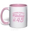 Чашка с цветной ручкой Looking totally Fabulous at 45 Нежно розовый фото