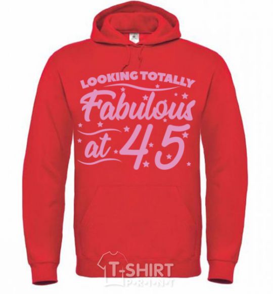 Men`s hoodie Looking totally Fabulous at 45 bright-red фото