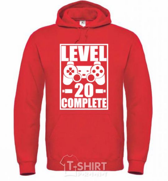 Men`s hoodie Level 20 complete bright-red фото