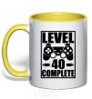 Mug with a colored handle Game Level 40 complete yellow фото