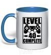 Mug with a colored handle Game Level 40 complete royal-blue фото