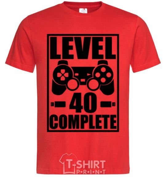 Мужская футболка Game Level 40 complete Красный фото