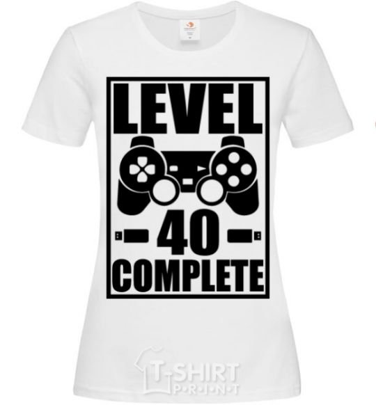 Women's T-shirt Game Level 40 complete White фото