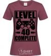 Women's T-shirt Game Level 40 complete burgundy фото