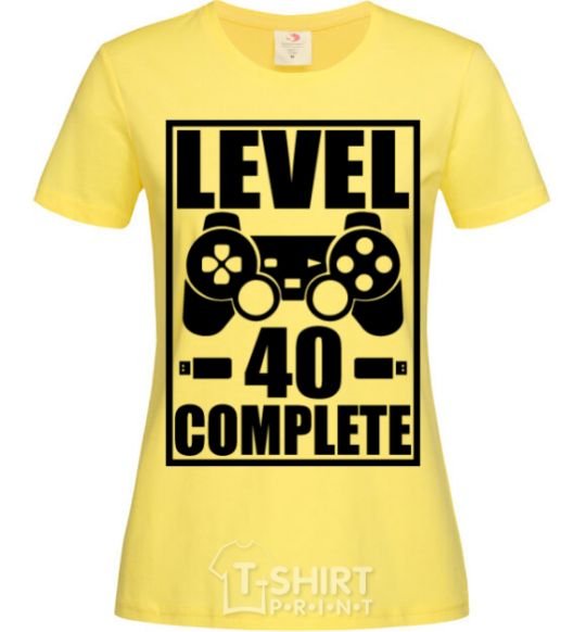 Женская футболка Game Level 40 complete Лимонный фото