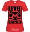 Women's T-shirt Game Level 40 complete red фото