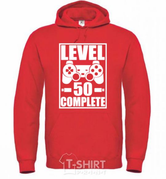 Men`s hoodie Level 50 complete Game bright-red фото